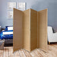 4 Panel Bamboo Shade Roll Room Divider, Natural Brown By Benzara | Room Divider |  Modishstore 