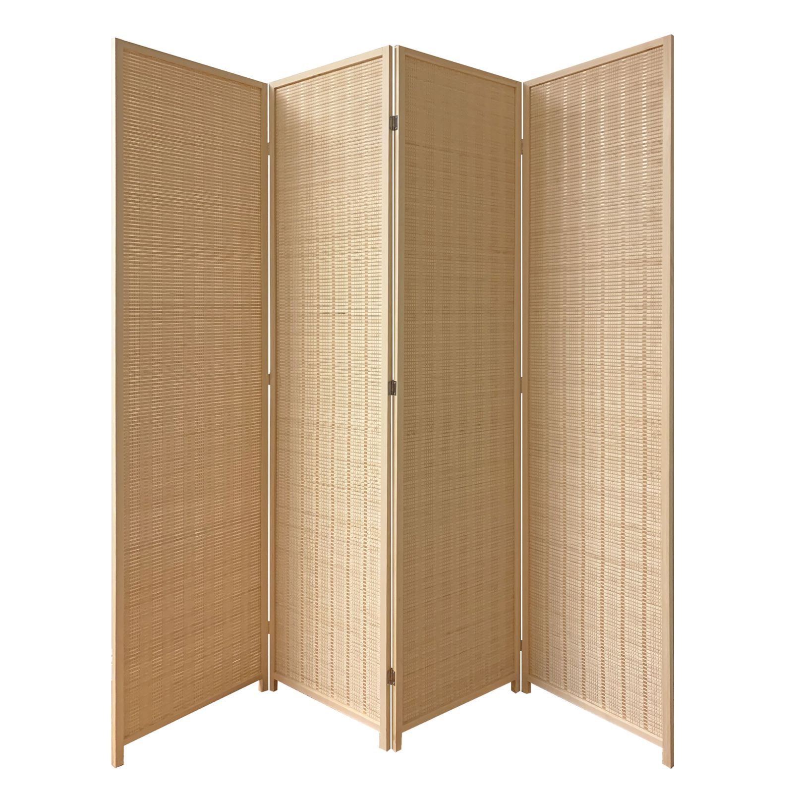 4 Panel Bamboo Shade Roll Room Divider, Beige By Benzara | Room Divider |  Modishstore 