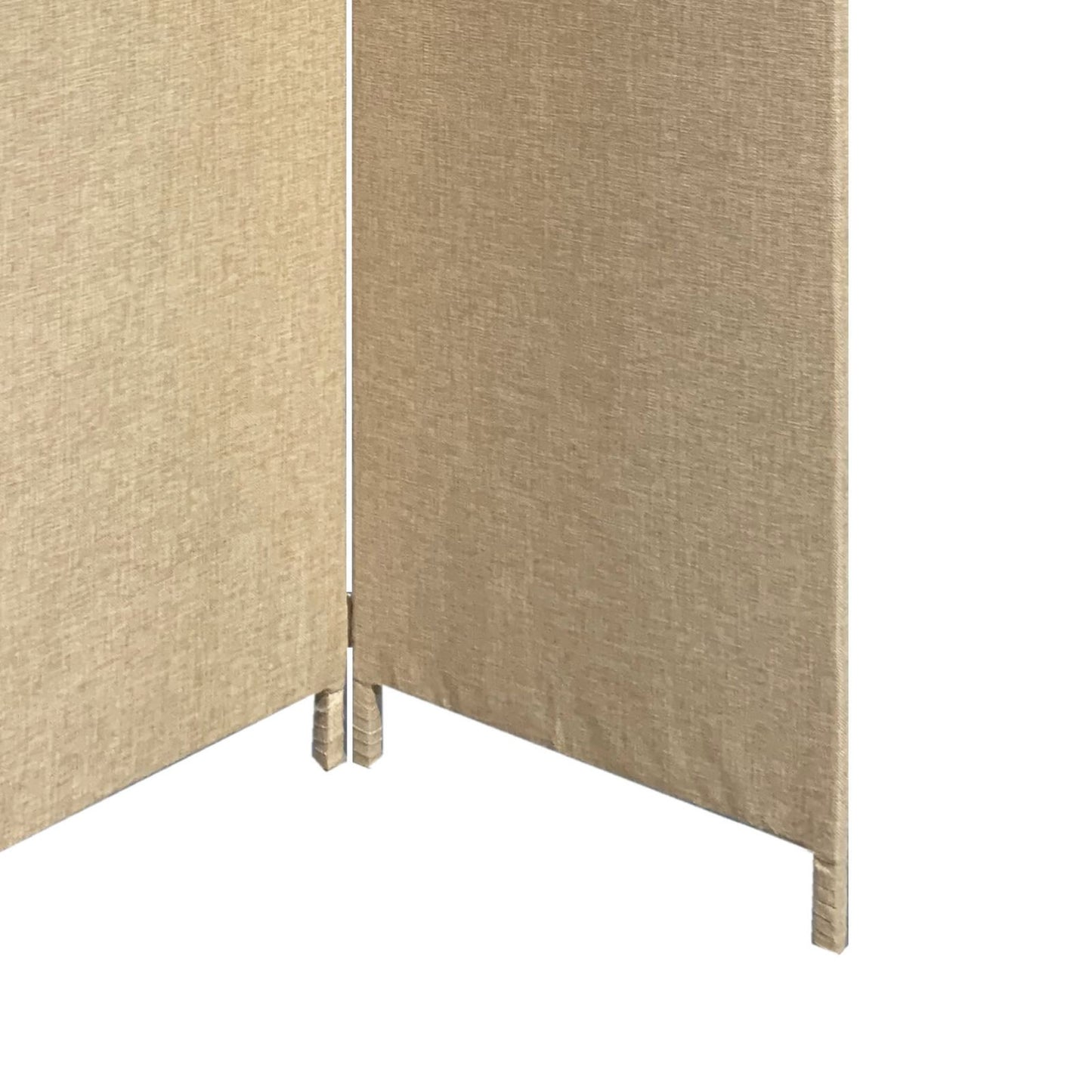 3 Panel Fabric Upholstered Wooden Screen With Straight Legs, Beige By Benzara | Room Divider |  Modishstore  - 4