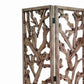 3 Panel Wooden Screen With Mulberry Alpine Like Branches Design, Brown By Benzara | Room Divider |  Modishstore  - 5