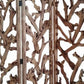 3 Panel Wooden Screen With Mulberry Alpine Like Branches Design, Brown By Benzara | Room Divider |  Modishstore  - 4