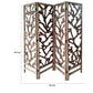 4 Panel Wooden Screen With Mulberry Alpine Like Branches Design, Brown By Benzara | Room Divider |  Modishstore  - 2