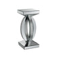 Square Wooden End Table With Curved Body And Rhinestone Accents, Silver By Benzara | End Tables | Modishstore