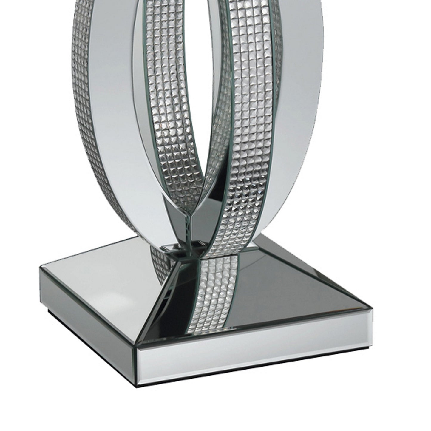 Square Wooden End Table With Curved Body And Rhinestone Accents, Silver By Benzara | End Tables | Modishstore - 4