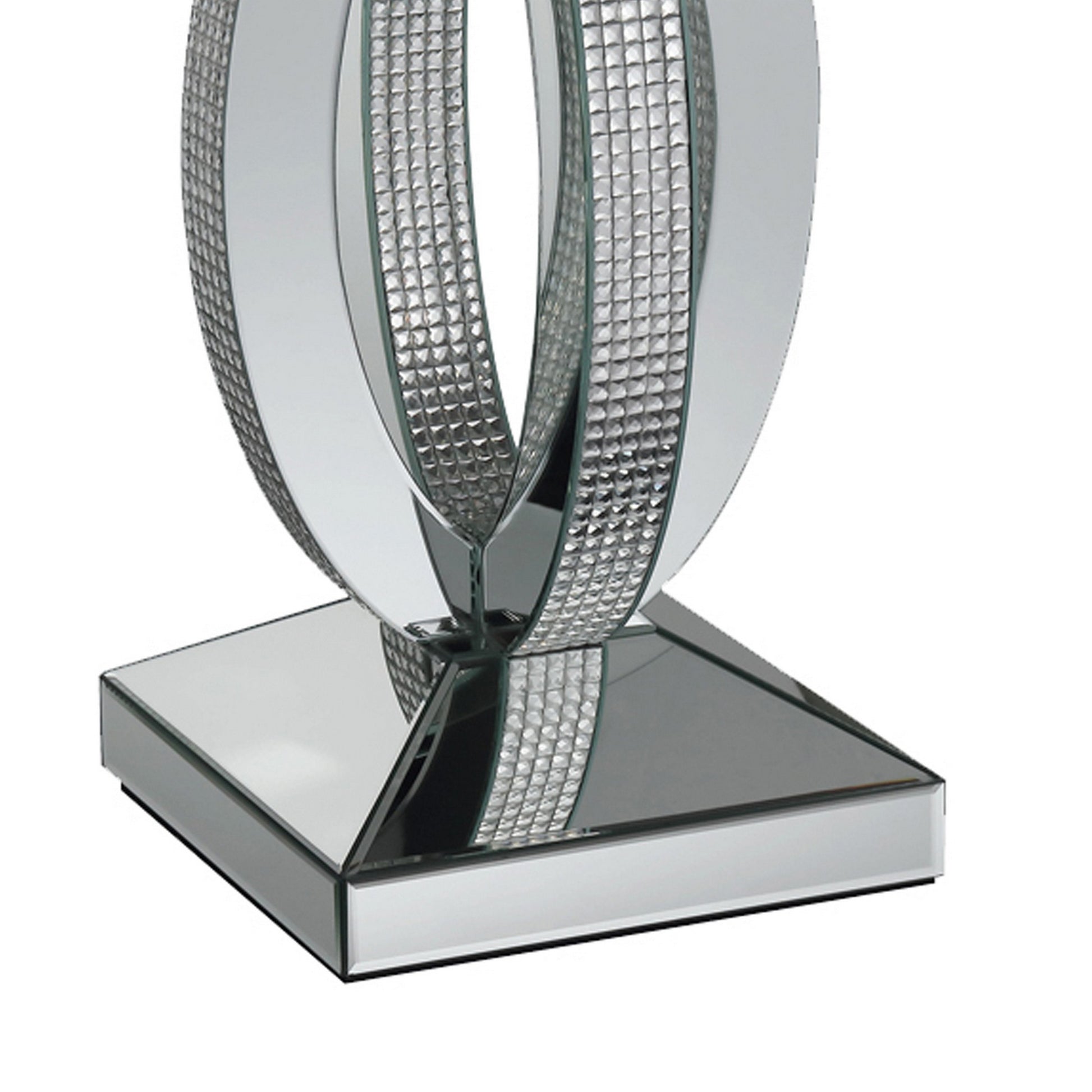 Square Wooden End Table With Curved Body And Rhinestone Accents, Silver By Benzara | End Tables | Modishstore - 4