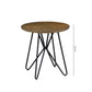 Dual Tone Round Wooden End Table With Metal Hairpin Legs, Brown And Black By Benzara | End Tables | Modishstore - 5