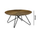 Dual Tone Round Wooden Coffee Table With Metal Hairpin Legs,Brown And Black By Benzara | Coffee Tables | Modishstore - 5