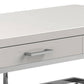 2 Drawer Glossy Rectangular Coffee Table With Casters, White And Silver By Benzara | Coffee Tables |  Modishstore  - 4