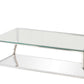 Glass Top Coffee Table With Metal Frame And Mirror Shelf, Chrome By Benzara | Coffee Tables |  Modishstore  - 5
