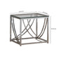 Tempered Glass Top End Table With Metal Tubular Legs, Chrome And Clear By Benzara | End Tables | Modishstore - 5