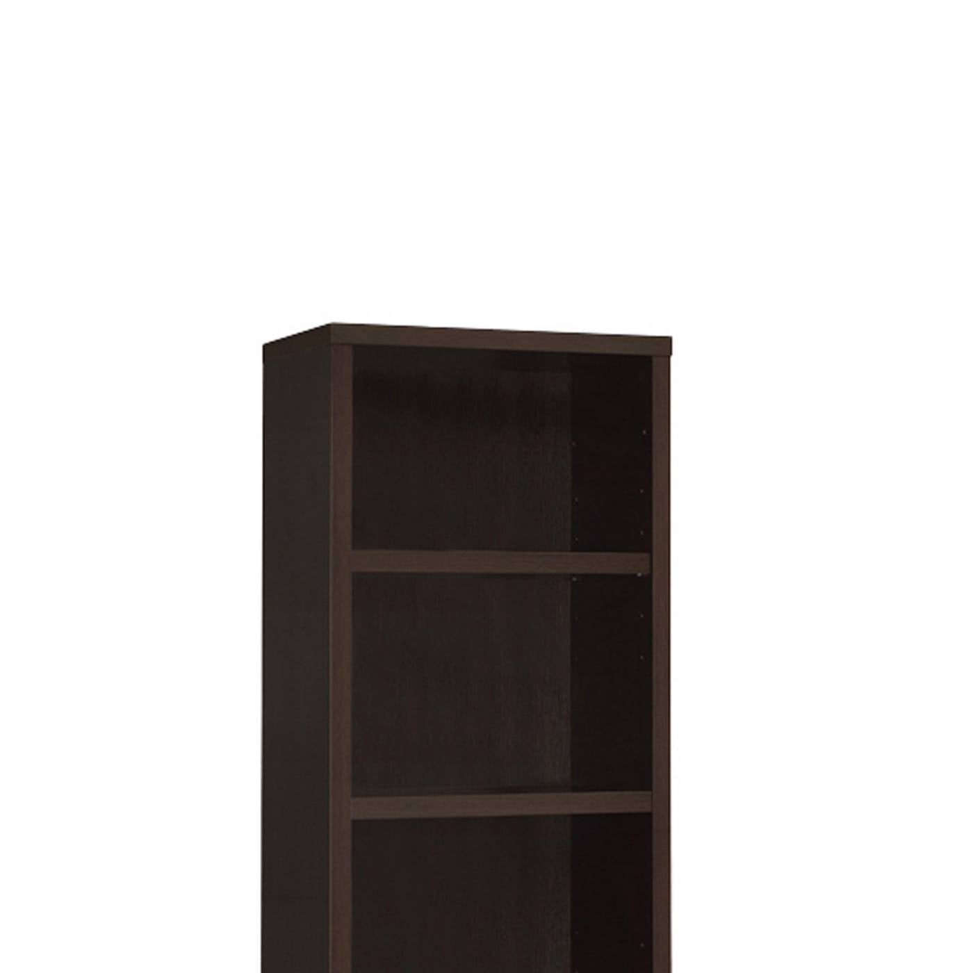 3 Shelf Wooden Media Tower With 2 Drawers, Dark Brown By Benzara | Cabinets |  Modishstore  - 4