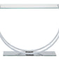 Contemporary U Shape Glass Tabletop Sofa Table, Silver By Benzara | End Tables | Modishstore - 3