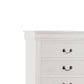 5 Drawer Wooden Chest With Metal Hanging Pulls And Bracket Feet, White By Benzara | Drawers |  Modishstore  - 5