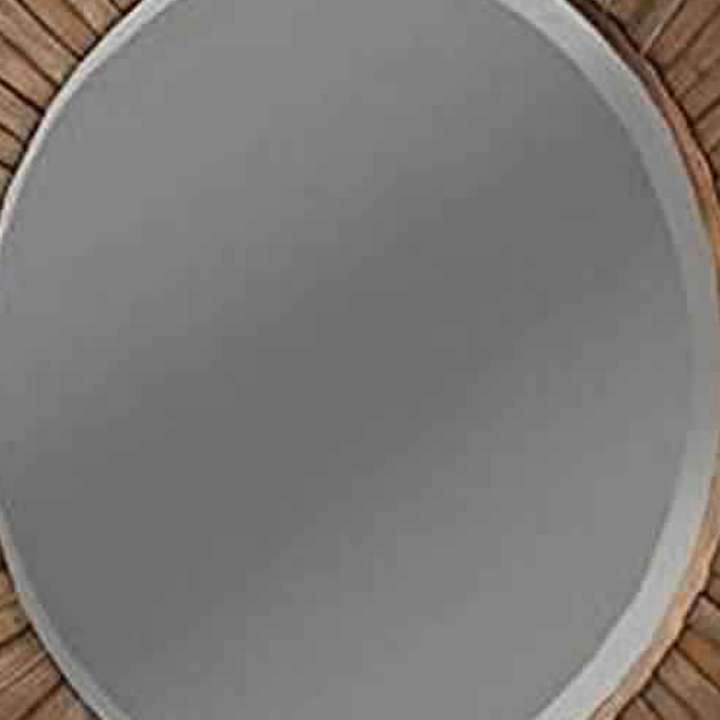 Transitional Sunburst Round Mirror With Wooden Frame, Brown By Benzara | Mirrors |  Modishstore  - 5