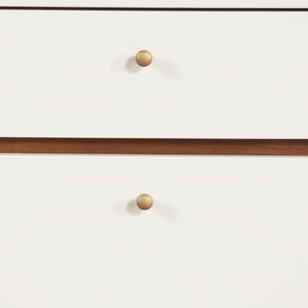 2 Drawer Wooden Nightstand With Angled Legs, White And Brown By Benzara | Nightstands | Modishstore - 3