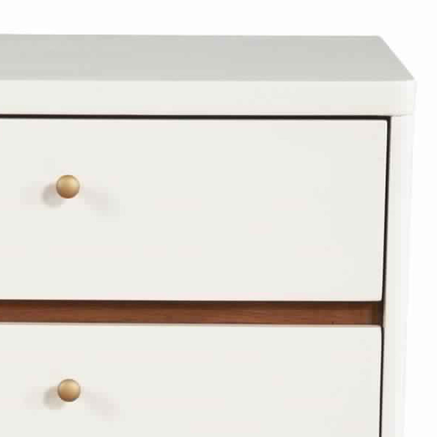 2 Drawer Wooden Nightstand With Angled Legs, White And Brown By Benzara | Nightstands | Modishstore - 5