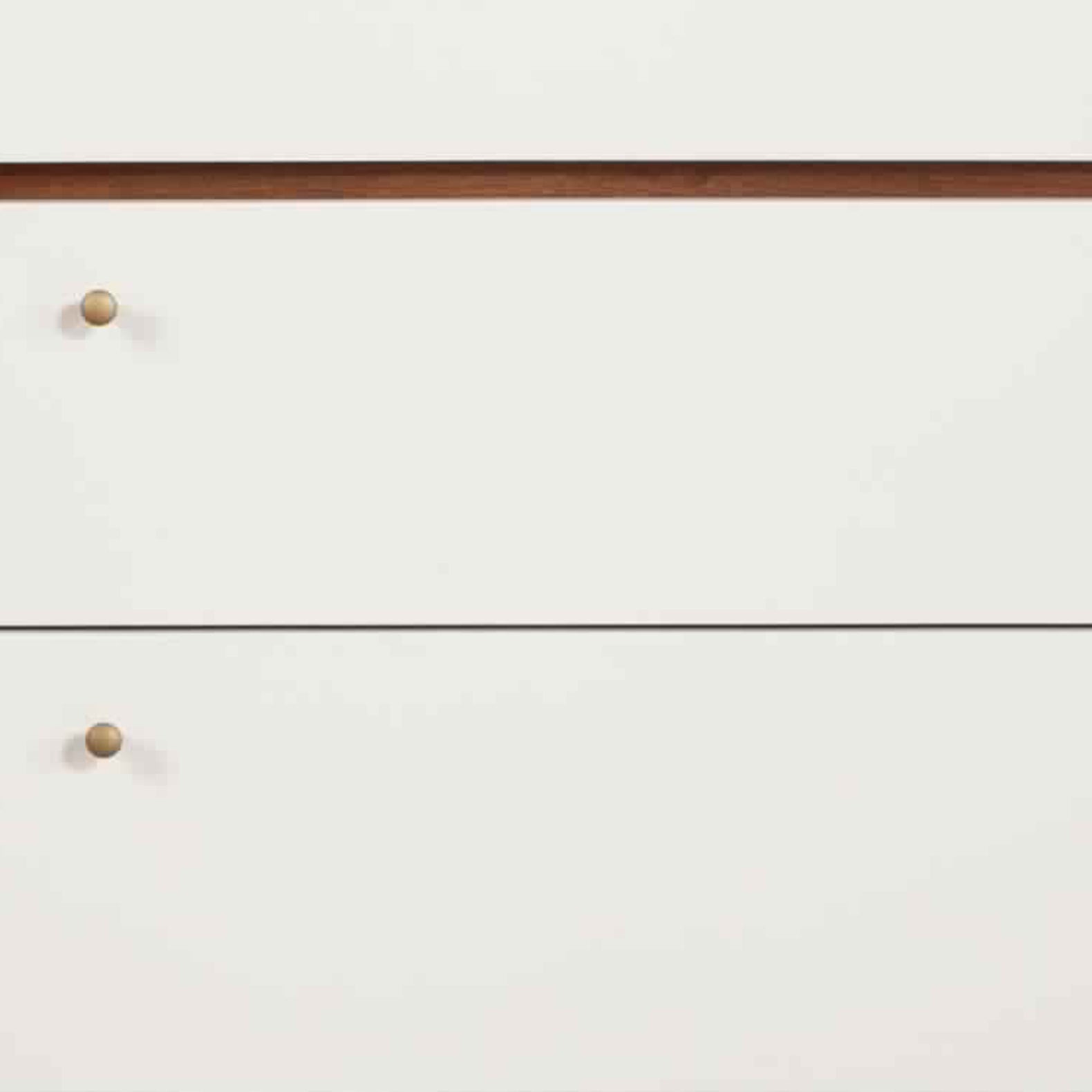 3 Drawer Wood Chest With Round Pulls And Angled Legs, Small,White And Brown By Benzara | Cabinets | Modishstore - 3