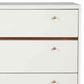 3 Drawer Wood Chest With Round Pulls And Angled Legs, Small,White And Brown By Benzara | Cabinets | Modishstore - 5