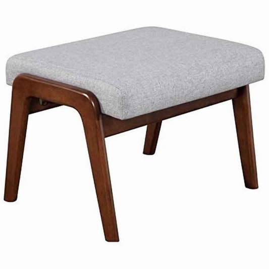 Wooden Footrest With Fabric Upholstered Padded Top, Gray And Brown By Benzara | Stools | Modishstore
