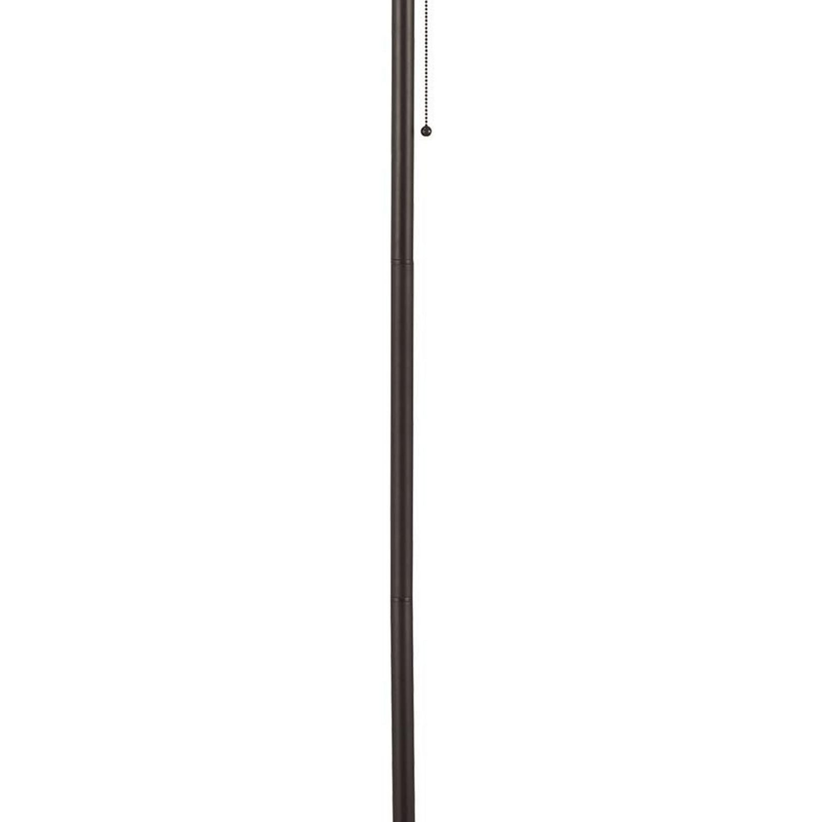 Metal Floor Lamp With Pull Chain Switch And Paper Shade, Off White And Black By Benzara | Floor Lamps |  Modishstore  - 3