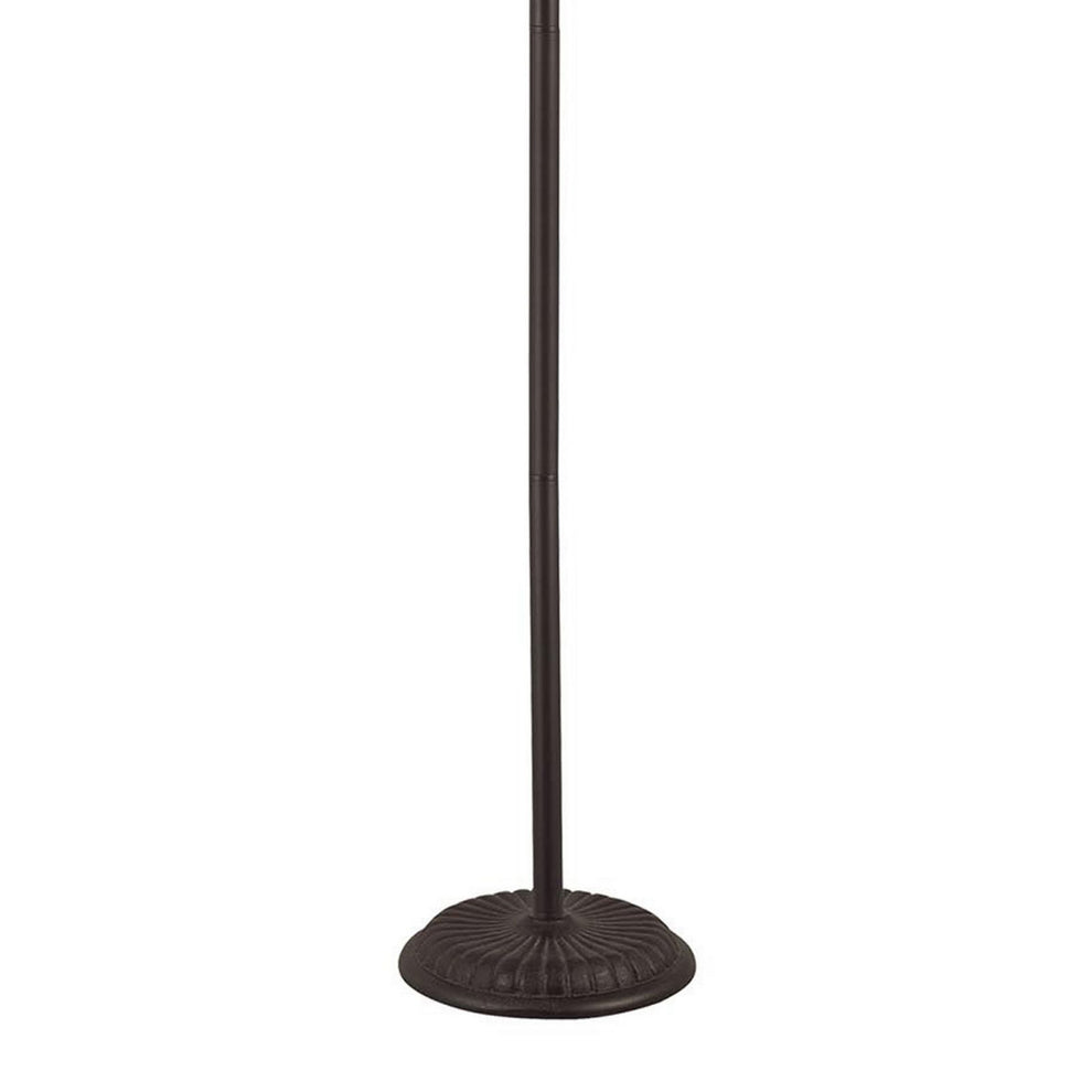 Metal Floor Lamp With Pull Chain Switch And Paper Shade, Off White And Black By Benzara | Floor Lamps |  Modishstore  - 2