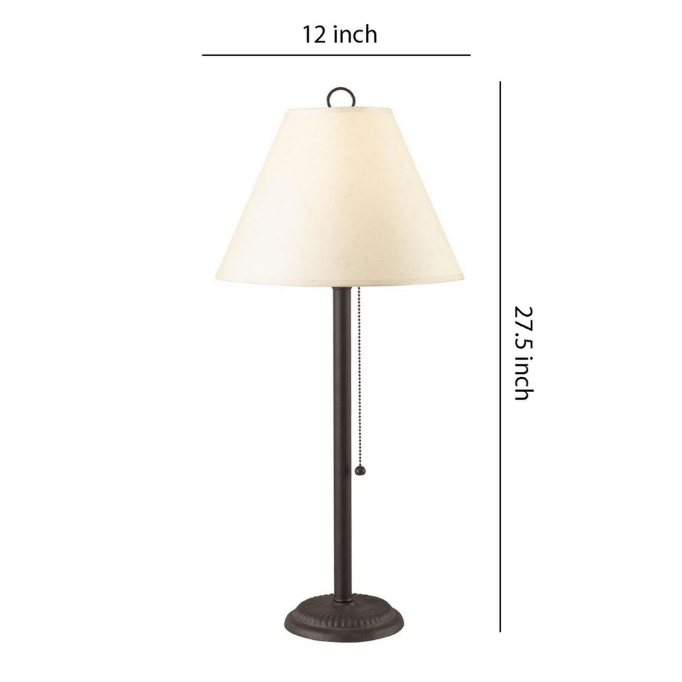 Paper Shade Metal Table Lamp With Pull Chain Switch,Set Of 4,White And Black By Benzara | Table Lamps |  Modishstore  - 2