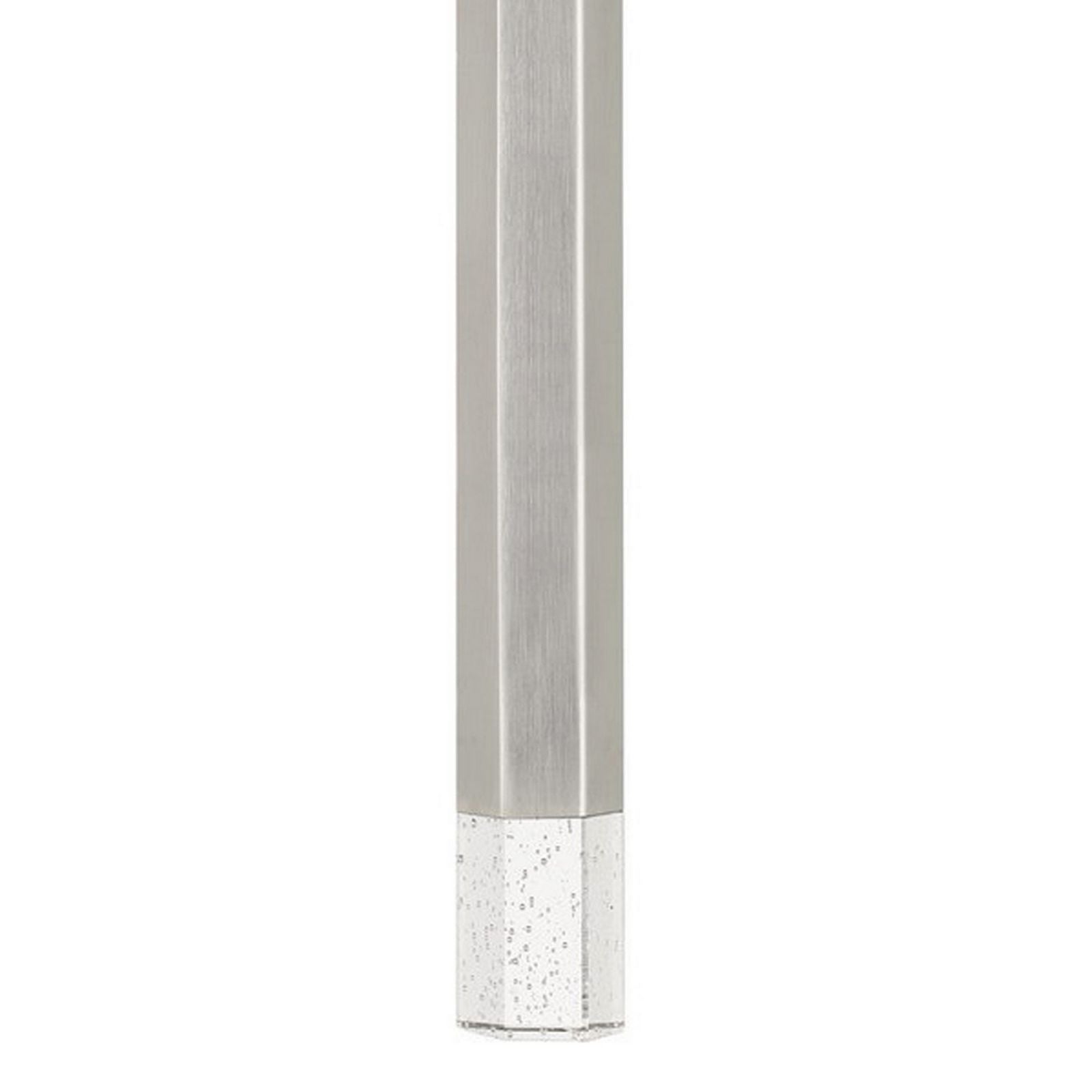 Hexagonal Metal Frame Single Led Light Pendant With Glass Diffuser, Gray By Benzara | Pendant Lamps |  Modishstore  - 3