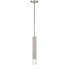 Hexagonal Metal Frame Single Led Light Pendant With Glass Diffuser, Gray By Benzara