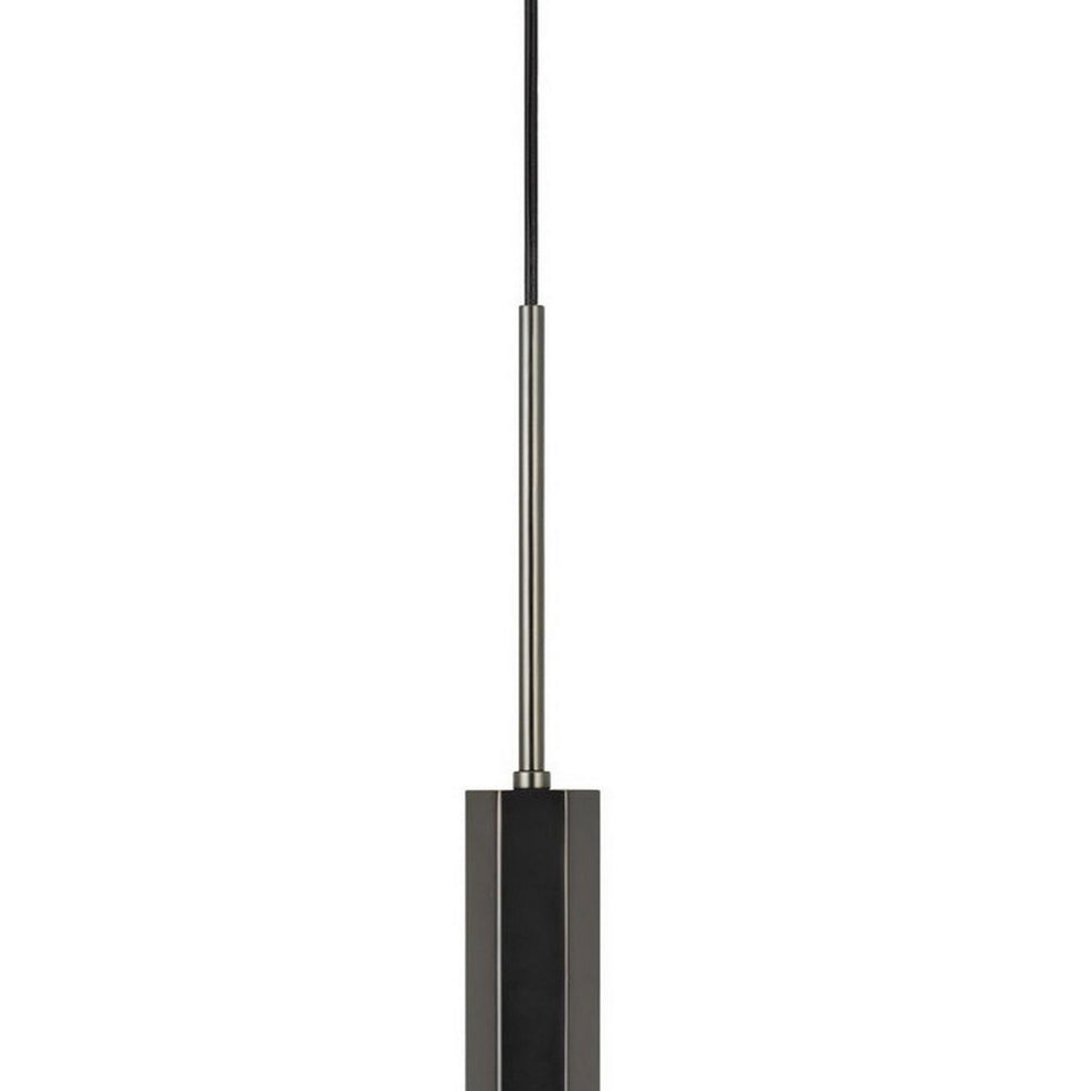 Hexagonal Metal Frame Single Led Light Pendant With Glass Diffuser, Black By Benzara | Pendant Lamps |  Modishstore  - 4