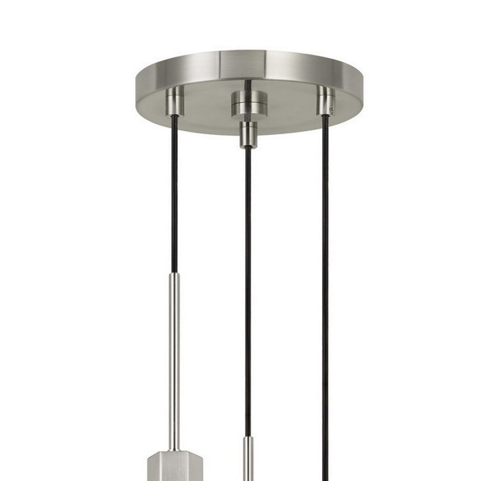 Hexagonal Metal Frame 3 Led Light Pendant With Glass Diffuser, Gray By Benzara | Pendant Lamps |  Modishstore  - 5