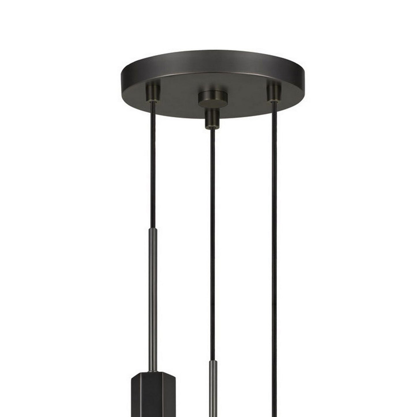 Hexagonal Metal Frame 3 Led Light Pendant With Glass Diffuser, Black By Benzara | Pendant Lamps |  Modishstore  - 5