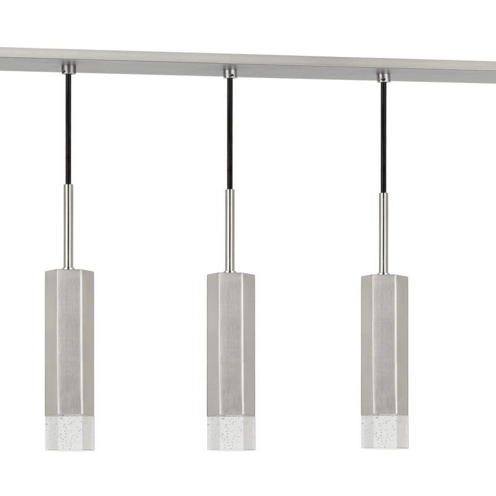 Hexagonal Metal Frame 6 Led Light Pendant With Glass Diffuser, Gray By Benzara | Pendant Lamps |  Modishstore  - 4