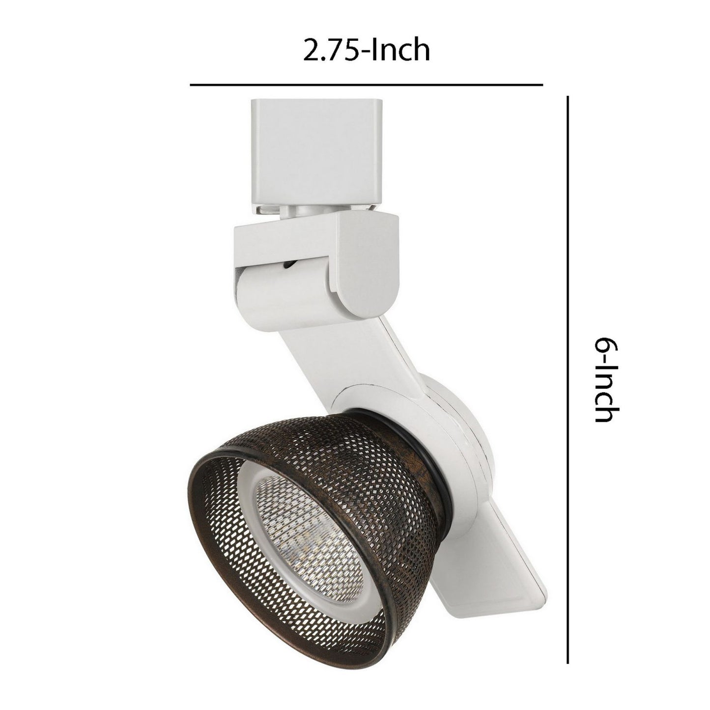 12W Integrated Led Metal Track Fixture With Mesh Head, Brown And White By Benzara | Track Lights |  Modishstore  - 2