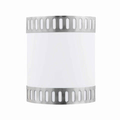 18W Wall Lamp With Acrylic Plate And Steel Trim, White And Gray By Benzara