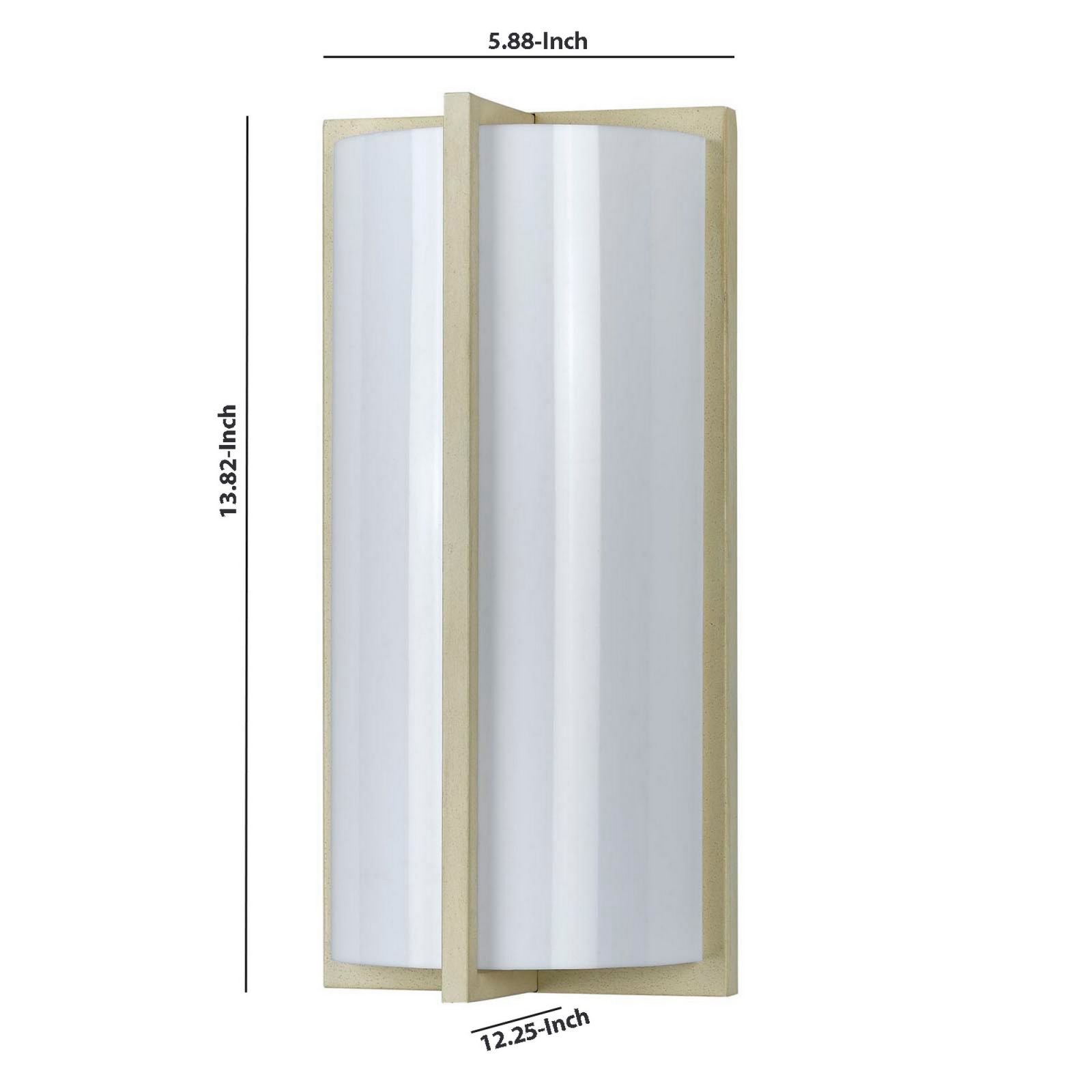 Cylindrical Shaped Metal Plc Wall Lamp With 3D Design Trim,Set Of 4, White By Benzara | Wall Lamps |  Modishstore  - 2