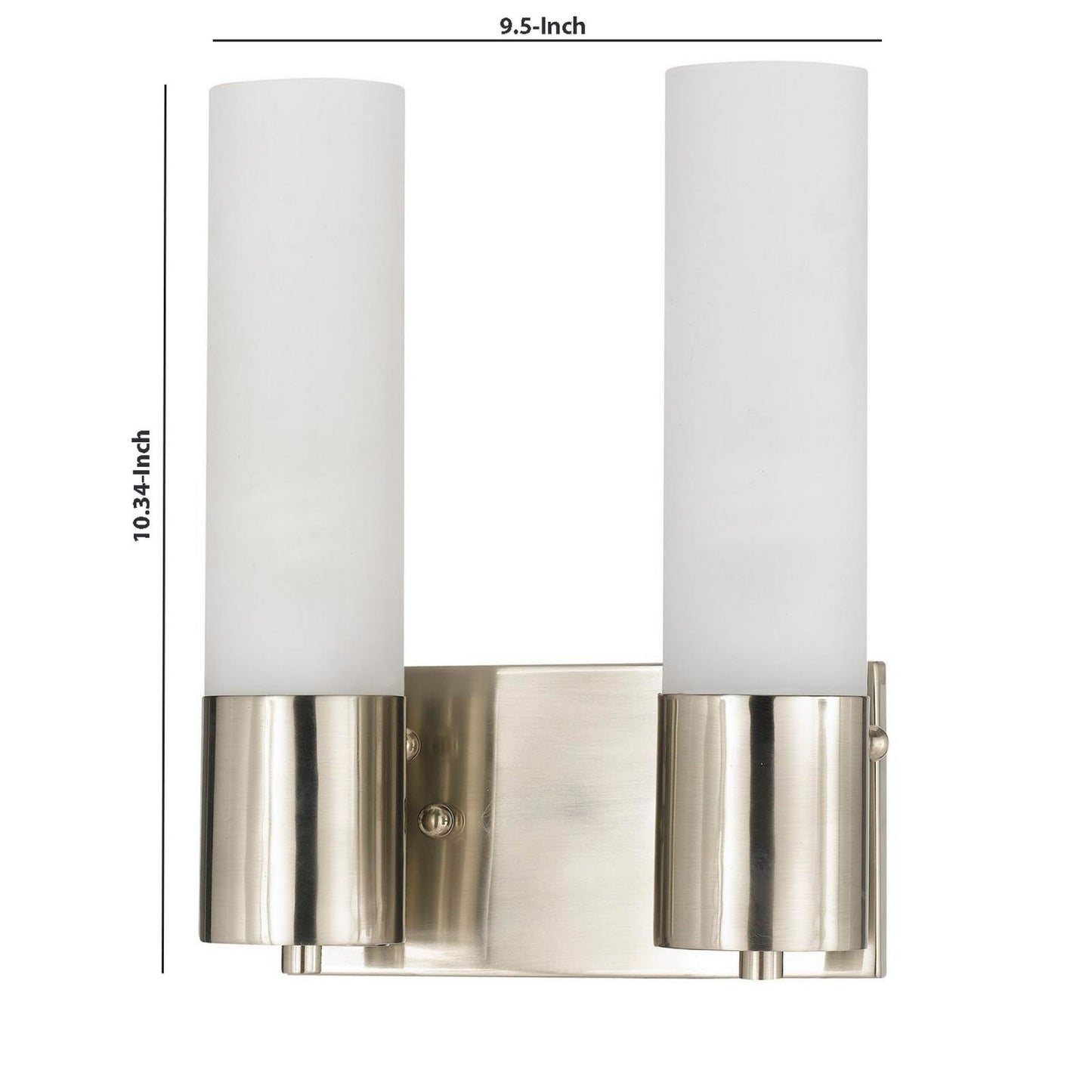 Cylindrical Dual Lighting Wall Lamp With Switch, Set Of 2, Silver And White By Benzara | Wall Lamps |  Modishstore  - 2