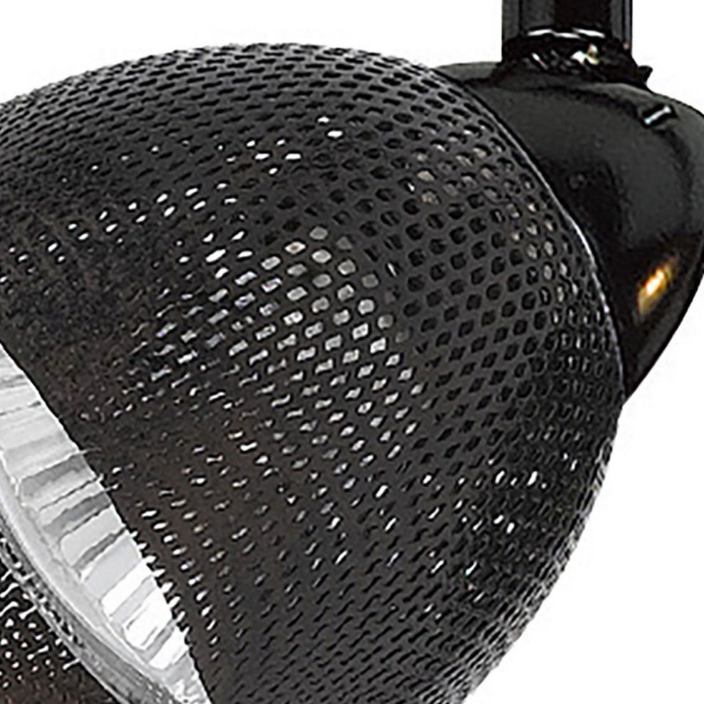 Round Metal Mesh Shade Track Light Head And Frame, Black By Benzara | Track Lights |  Modishstore  - 4