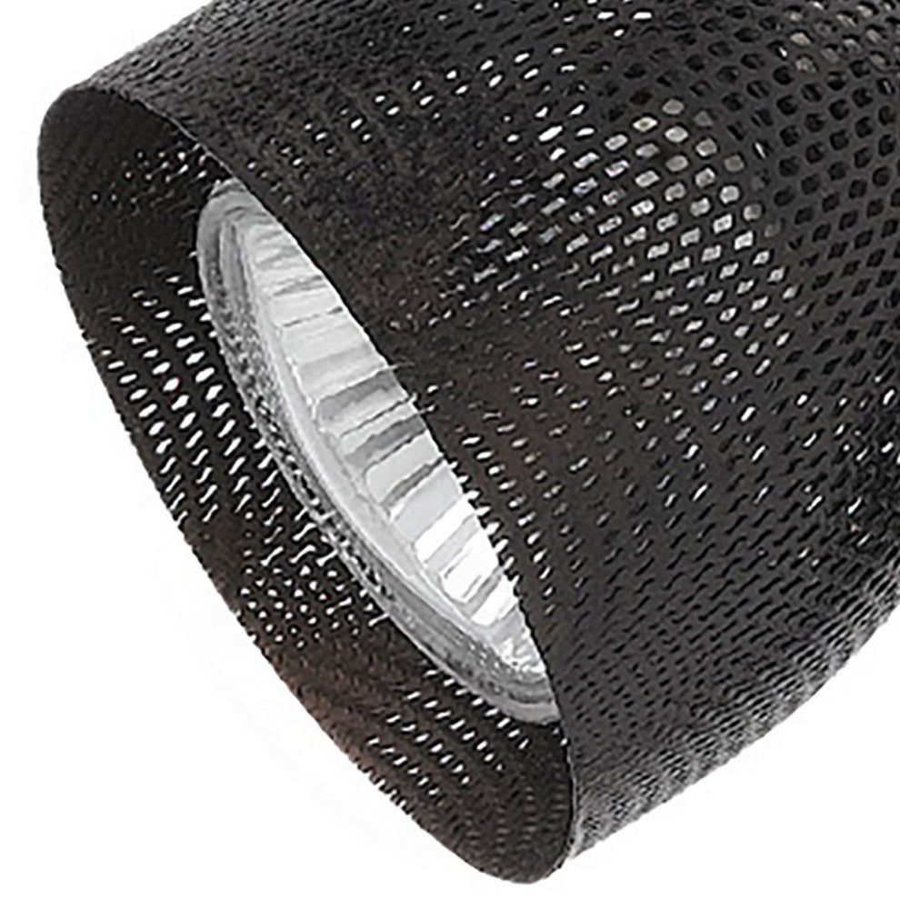 Round Metal Mesh Shade Track Light Head And Frame, Black By Benzara | Track Lights |  Modishstore  - 3