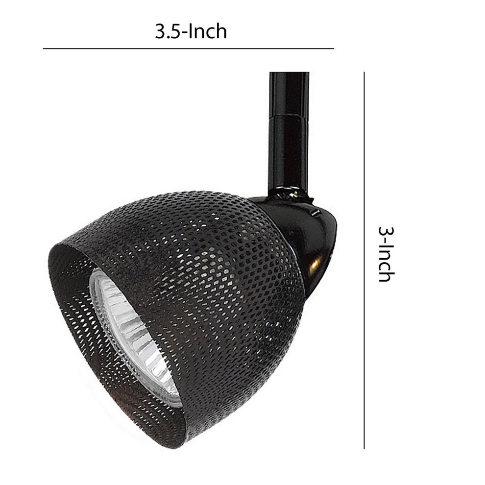 Round Metal Mesh Shade Track Light Head And Frame, Black By Benzara | Track Lights |  Modishstore  - 2