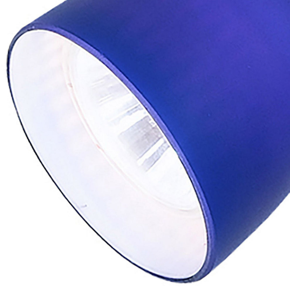 Hand Blown Glass Shade Adjustable Track Light Head With Metal Frame, Blue By Benzara | Track Lights |  Modishstore  - 3