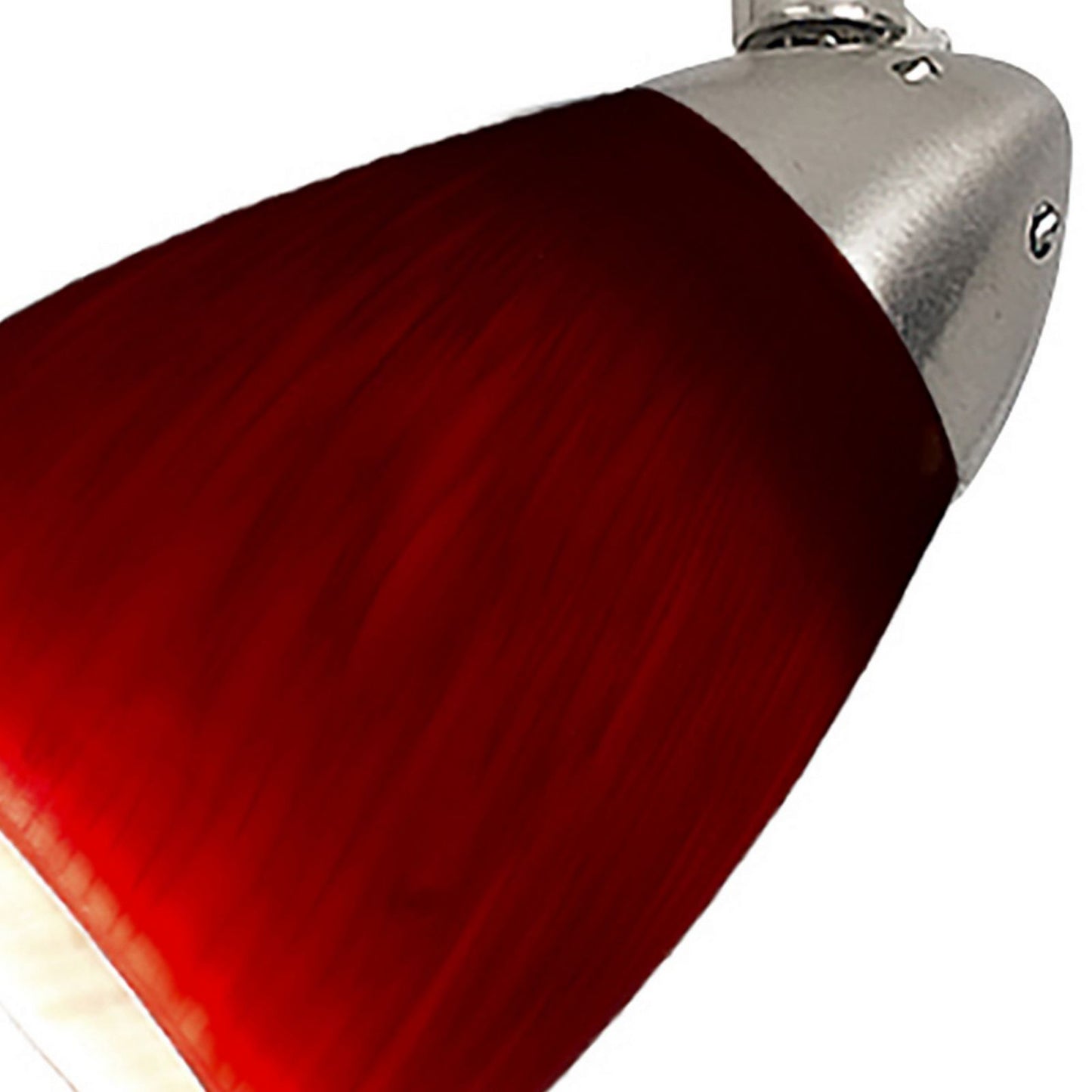 Hand Blown Glass Shade Track Light Head With Metal Frame, Red And Silver By Benzara | Track Lights |  Modishstore  - 2