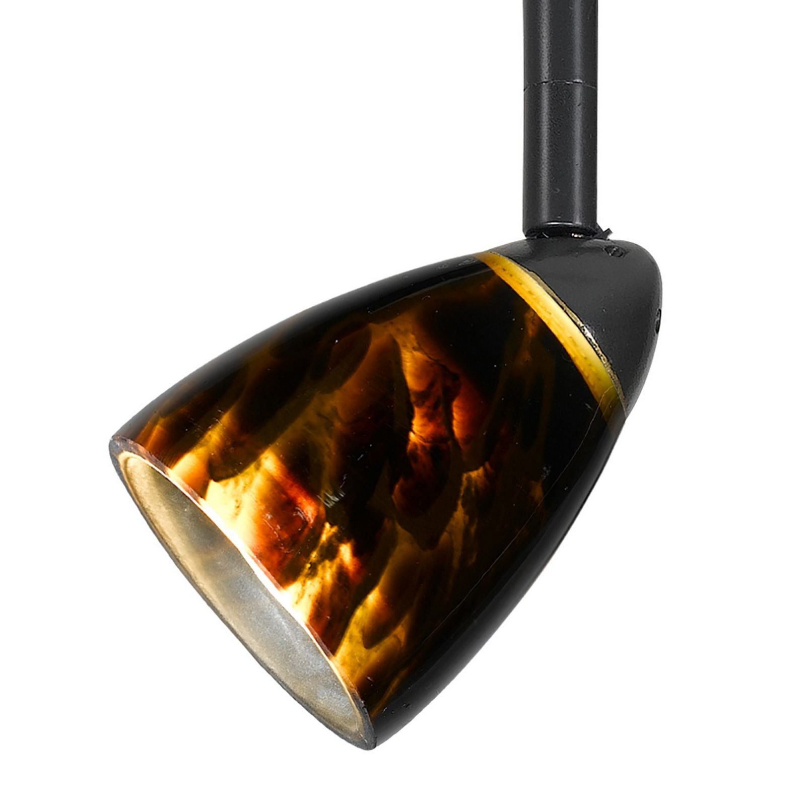 Hand Blown Glass Shade Track Light Head With Metal Frame, Gold And Bronze By Benzara | Track Lights |  Modishstore 