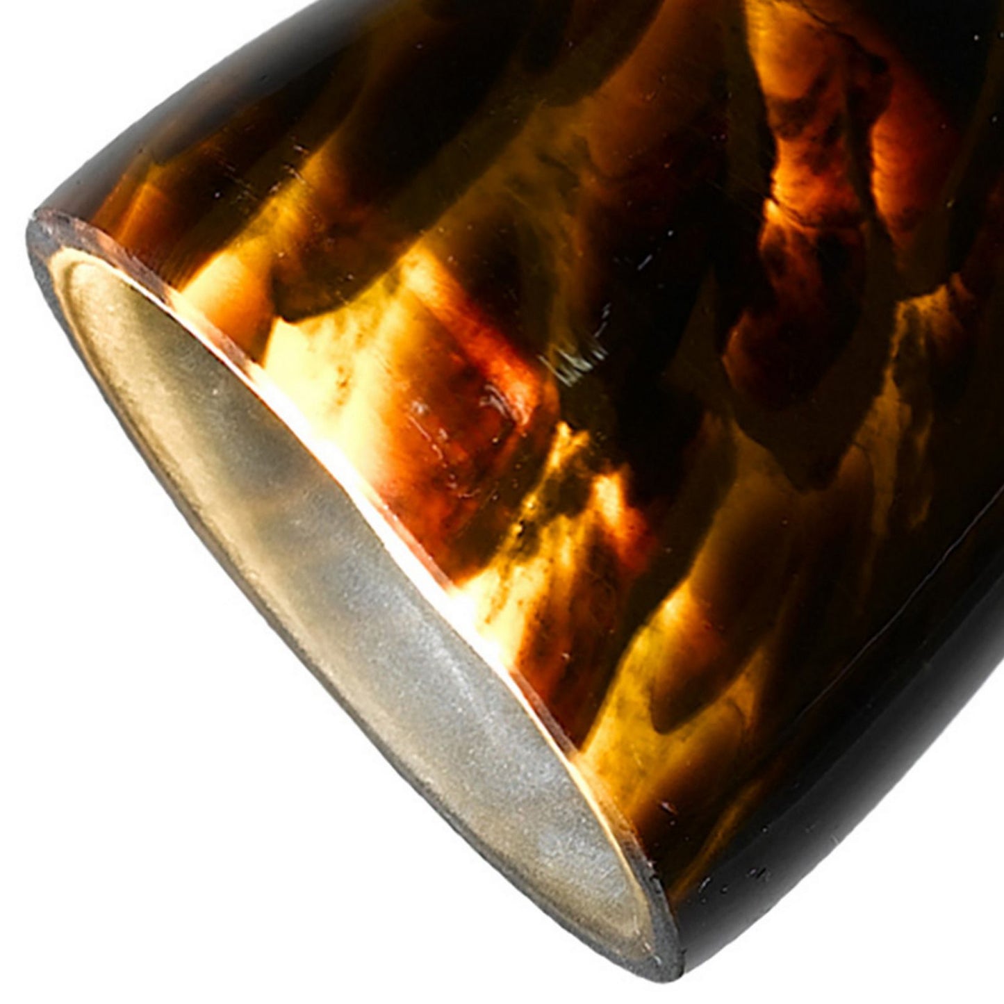 Hand Blown Glass Shade Track Light Head With Metal Frame, Gold And Bronze By Benzara | Track Lights |  Modishstore  - 3