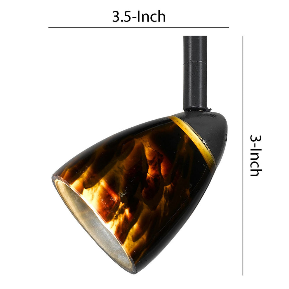 Hand Blown Glass Shade Track Light Head With Metal Frame, Gold And Bronze By Benzara | Track Lights |  Modishstore  - 2