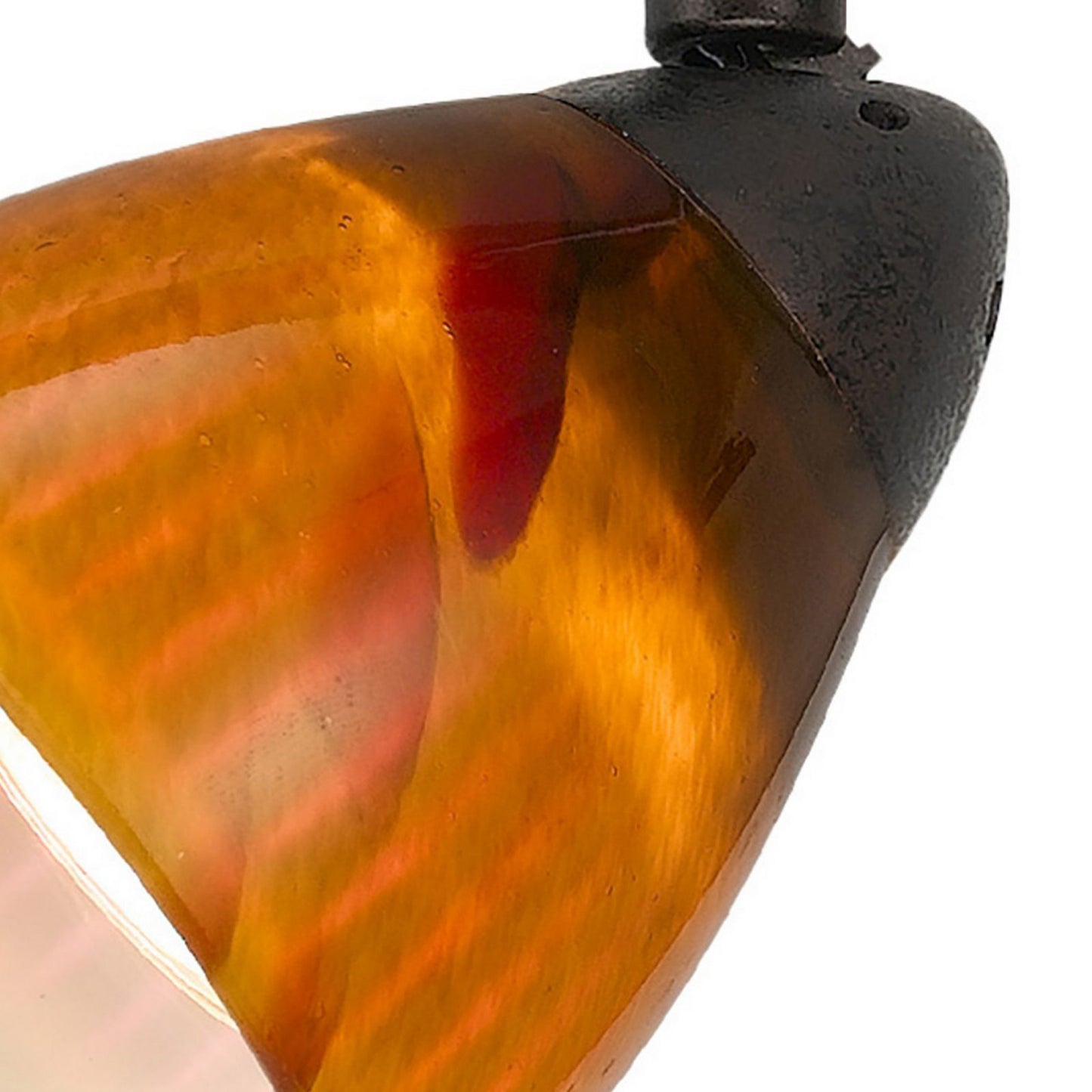 Glass Shade Track Light Head With Metal Frame, Yellow And Dark Bronze By Benzara | Track Lights |  Modishstore  - 4