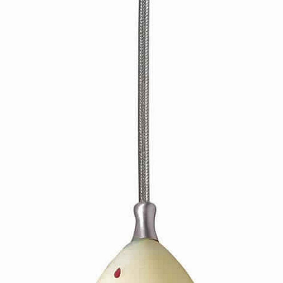 1 Light Glass Shade Pendant Lighting With Canopy, Set Of 4,Cream And Chrome By Benzara | Pendant Lamps |  Modishstore  - 5
