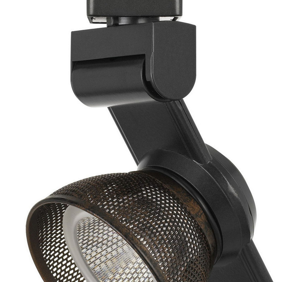 12W Integrated Led Metal Track Fixture With Mesh Head, Black And Bronze By Benzara | Track Lights |  Modishstore  - 4