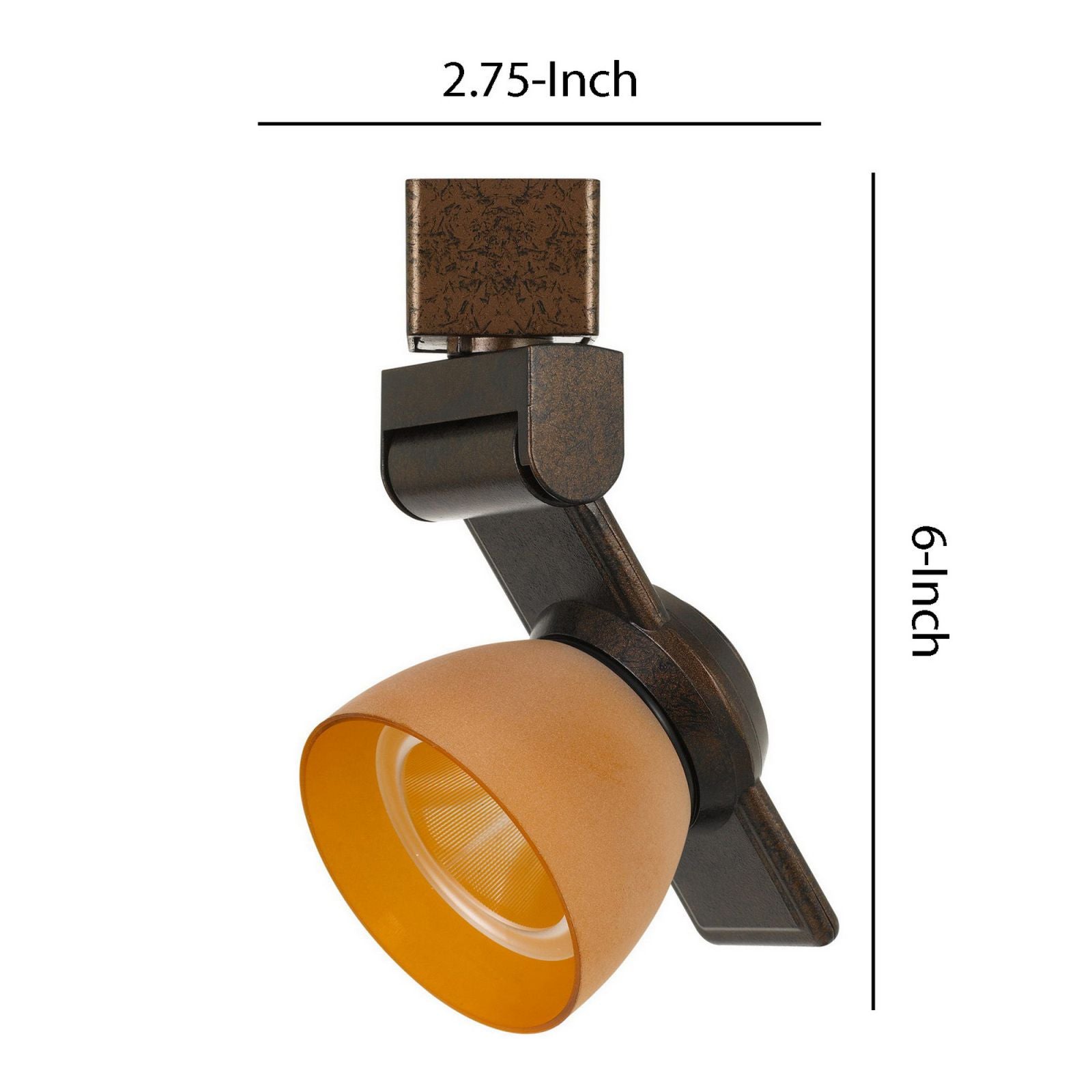 12W Integrated Led Track Fixture With Polycarbonate Head, Bronze And Orange By Benzara | Track Lights |  Modishstore  - 2