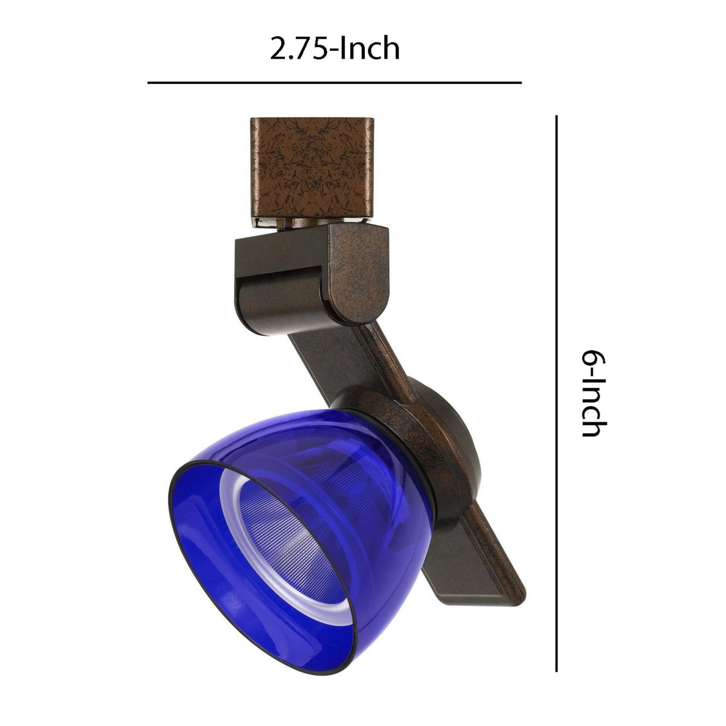 12W Integrated Led Track Fixture With Polycarbonate Head, Bronze And Blue By Benzara | Track Lights |  Modishstore  - 2