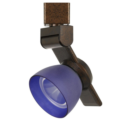 12W Integrated Metal And Polycarbonate Led Track Fixture, Bronze And Blue By Benzara | Track Lights |  Modishstore 
